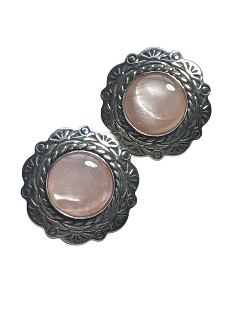 Carolyn Pollack Relios Concho Earrings MOP Sterling